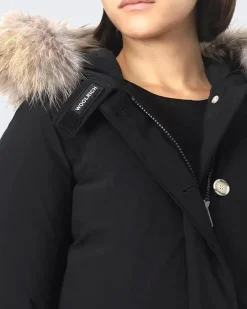 Dames Arctic Racoon Parka Zwart