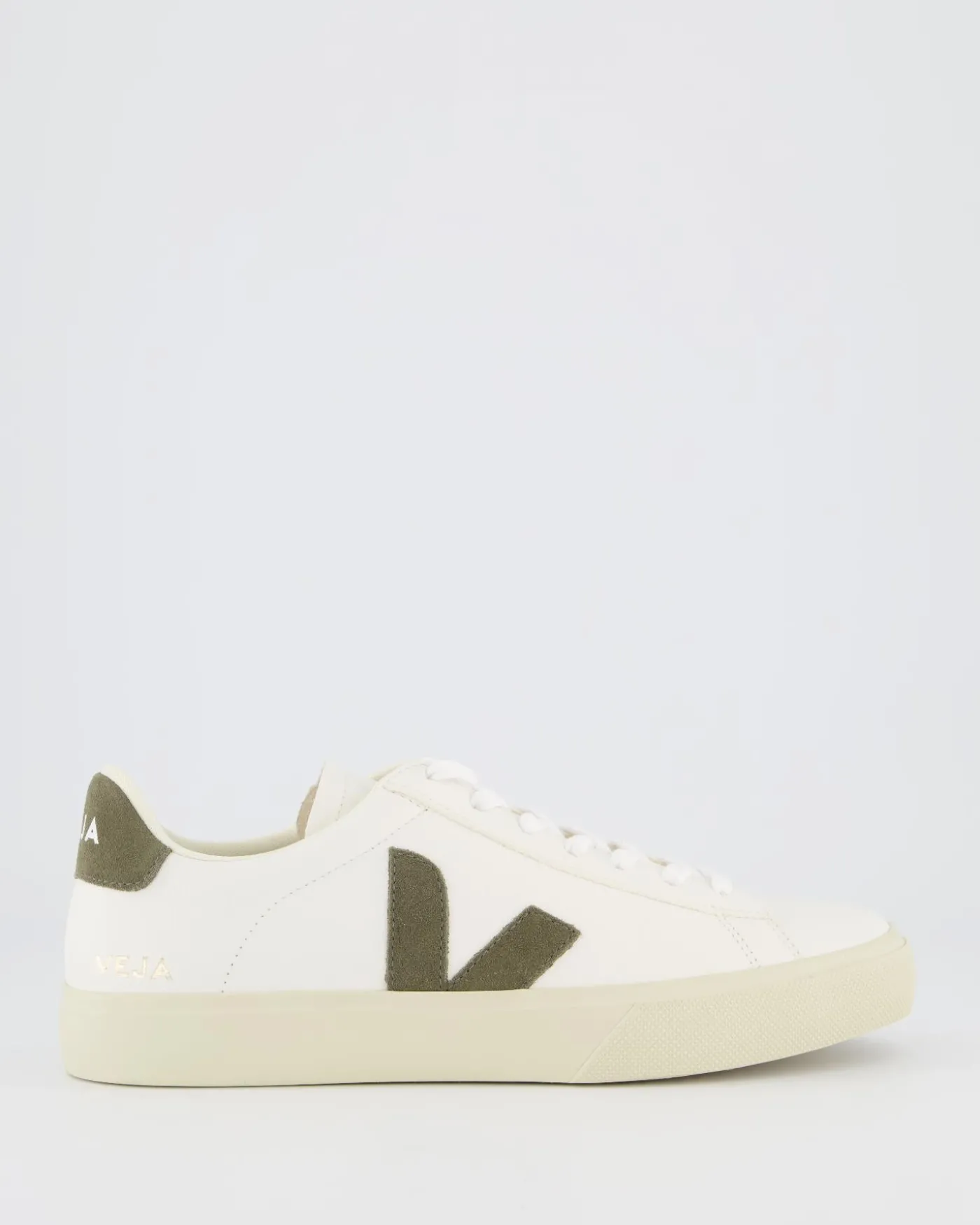 Dames Campo Sneaker Leer Wit/Khaki