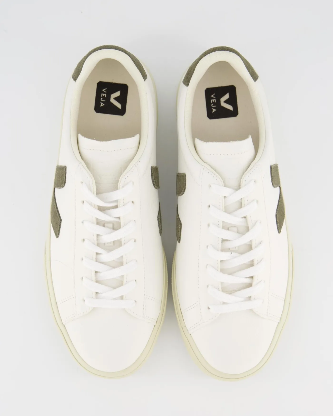 Dames Campo Sneaker Leer Wit/Khaki