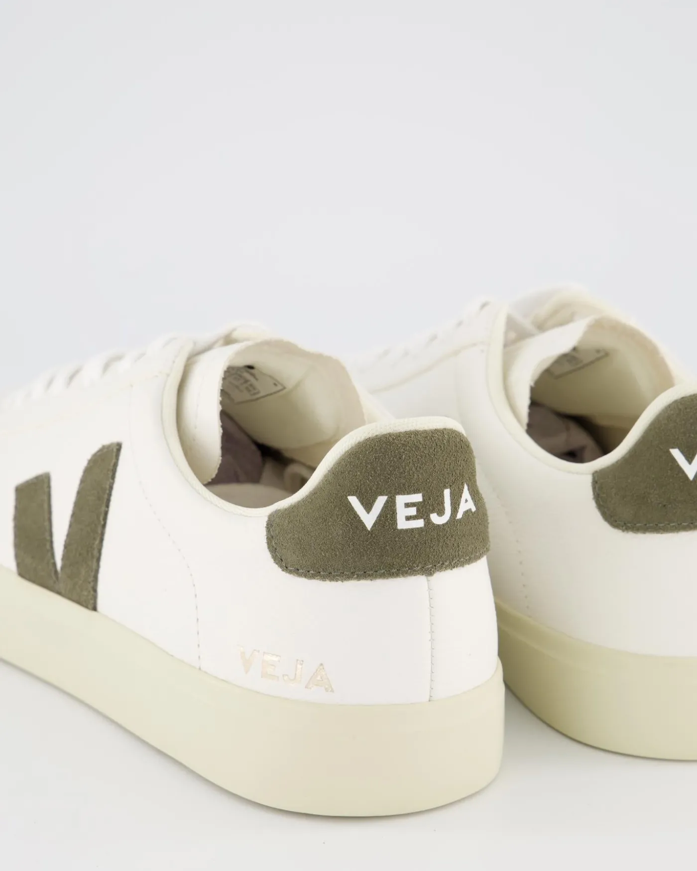 Dames Campo Sneaker Leer Wit/Khaki