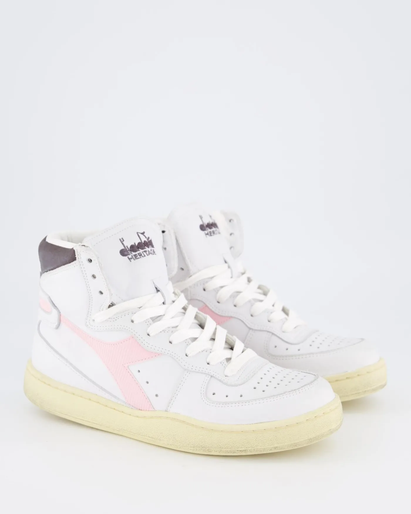 Dames Mi Basket Used Wit/Pink