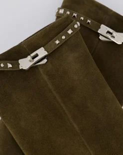 Dames Studded Leather Wedge Boot