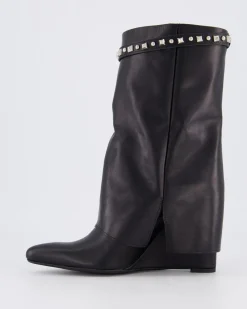 Dames Studded Leather Wedge Boot