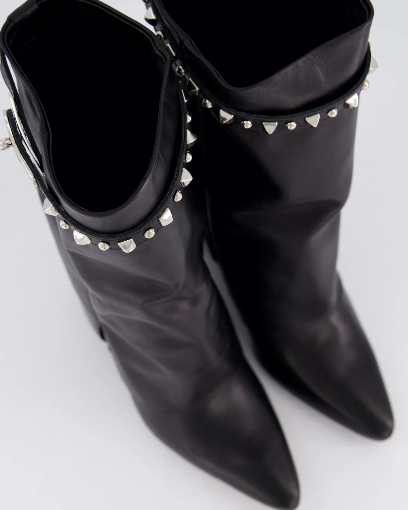 Dames Studded Leather Wedge Boot