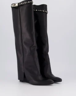Dames Studded Leather Wedge Boot