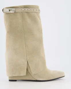 Dames Studded Suede Wedge Boot