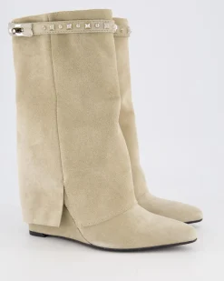 Dames Studded Suede Wedge Boot