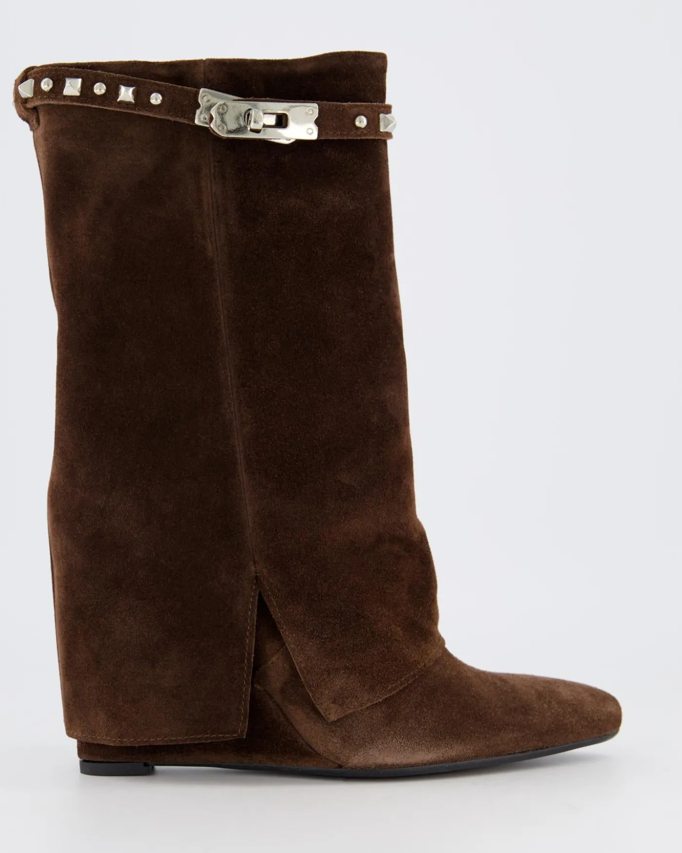 Dames Studded Suede Wedge Boot