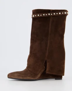 Dames Studded Suede Wedge Boot