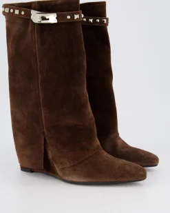 Dames Studded Suede Wedge Boot