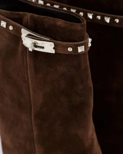 Dames Studded Suede Wedge Boot