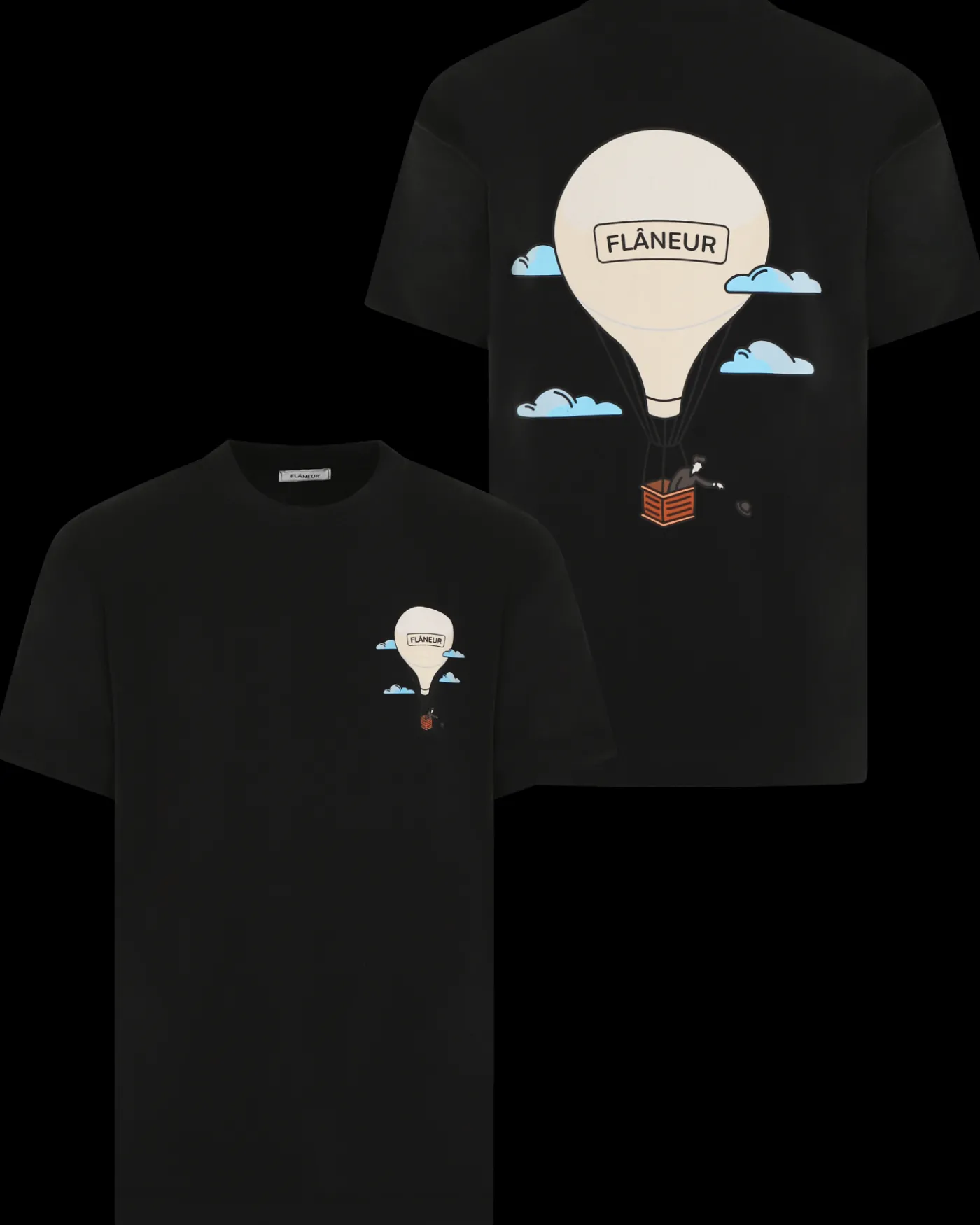 Heren Aéronautique T-Shirt Zwart