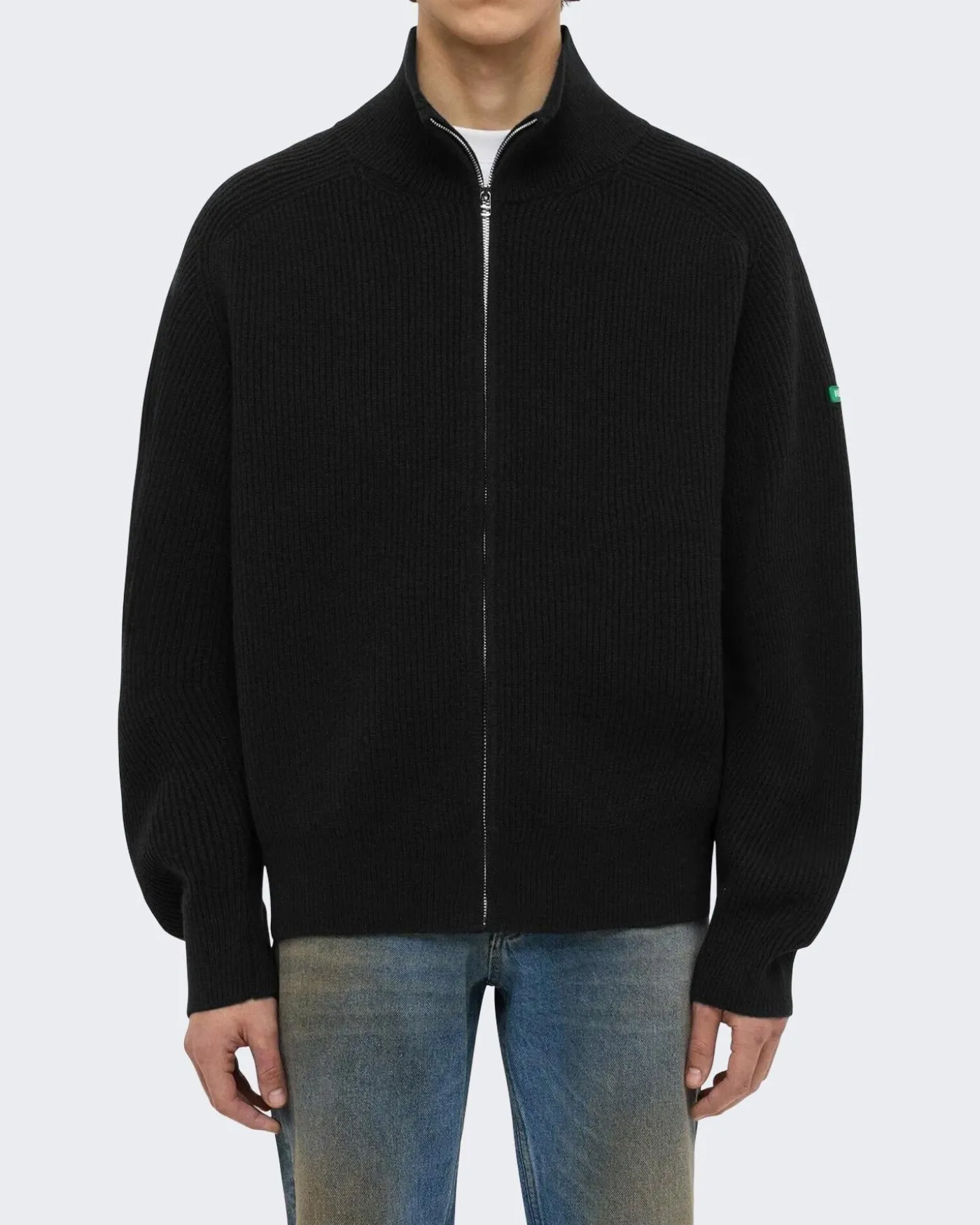 Heren Badge Knit Cardigan Zwart
