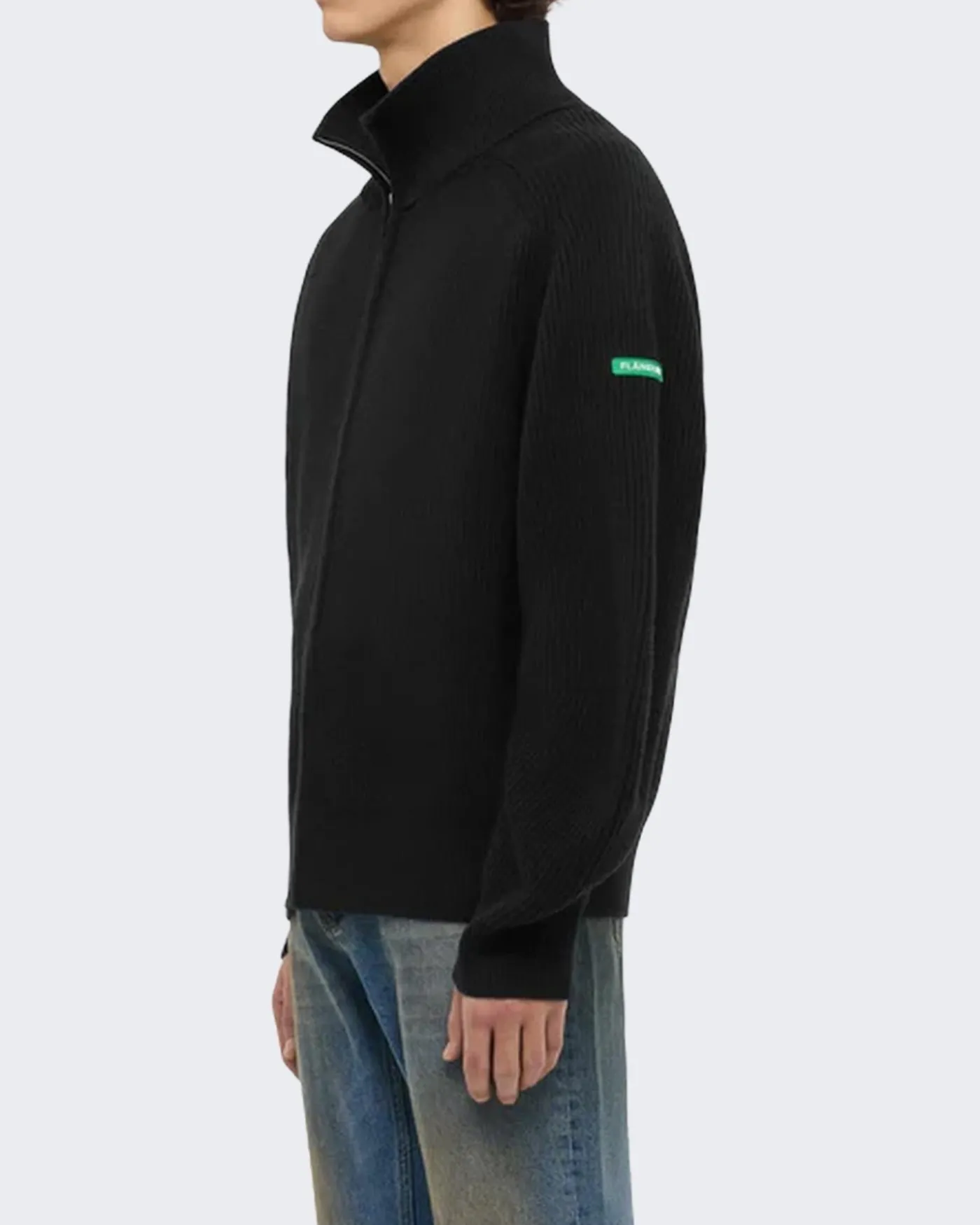Heren Badge Knit Cardigan Zwart