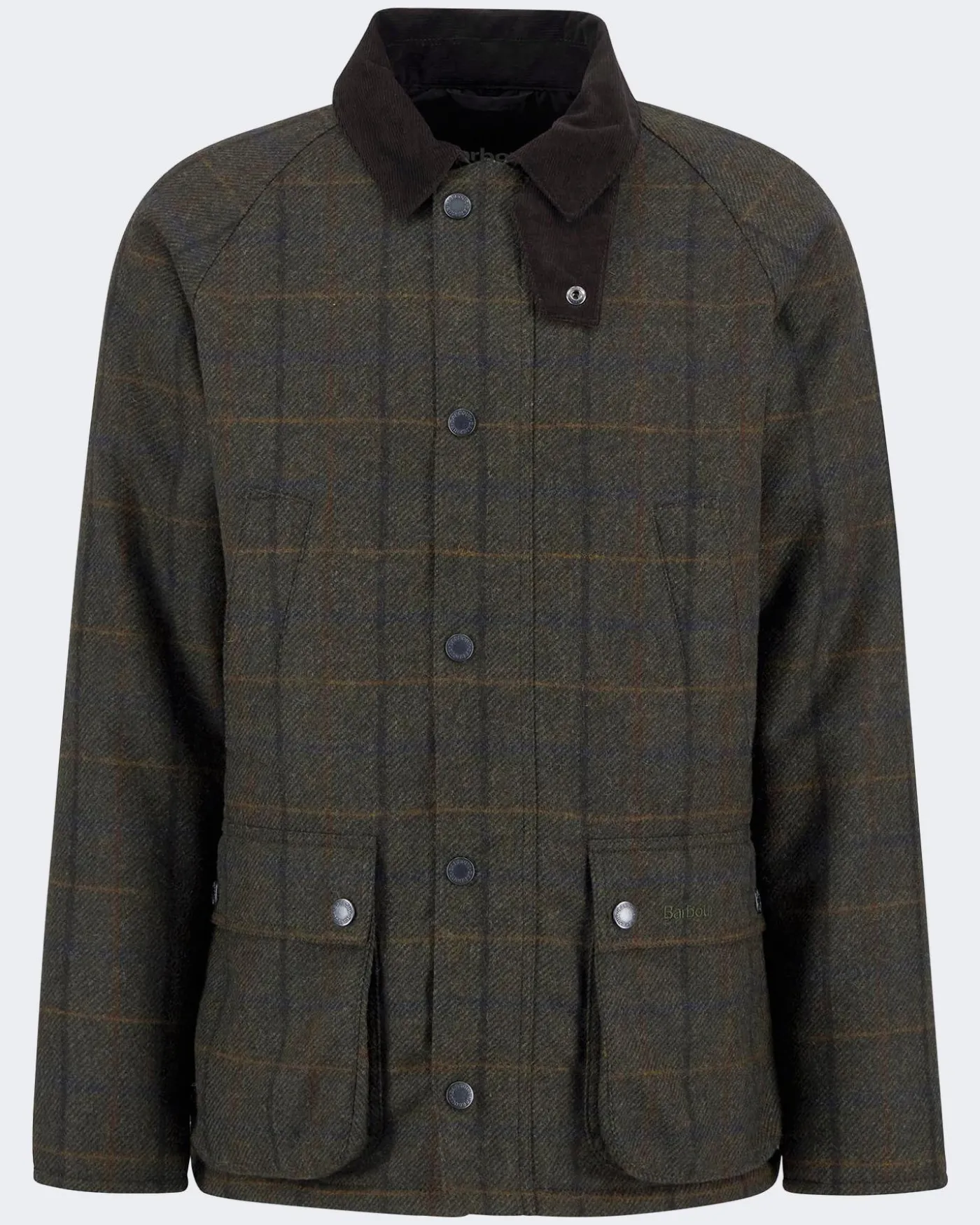 Heren Bedale Check Woll Jacket Bruin