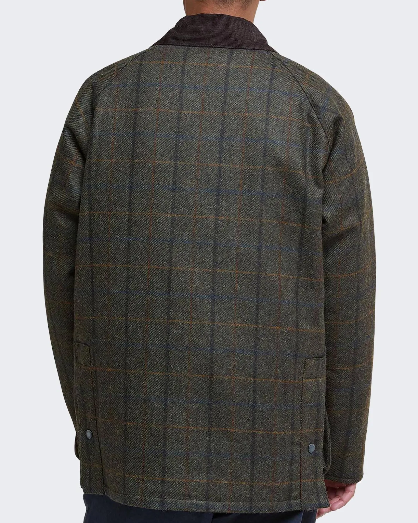 Heren Bedale Check Woll Jacket Bruin