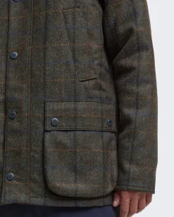 Heren Bedale Check Woll Jacket Bruin