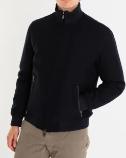 Heren Black Logopatch Vest Blauw