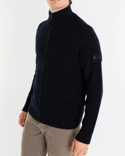 Heren Black Logopatch Vest Blauw