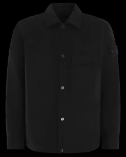 Heren BlackLogopatch Overshirt Zwart