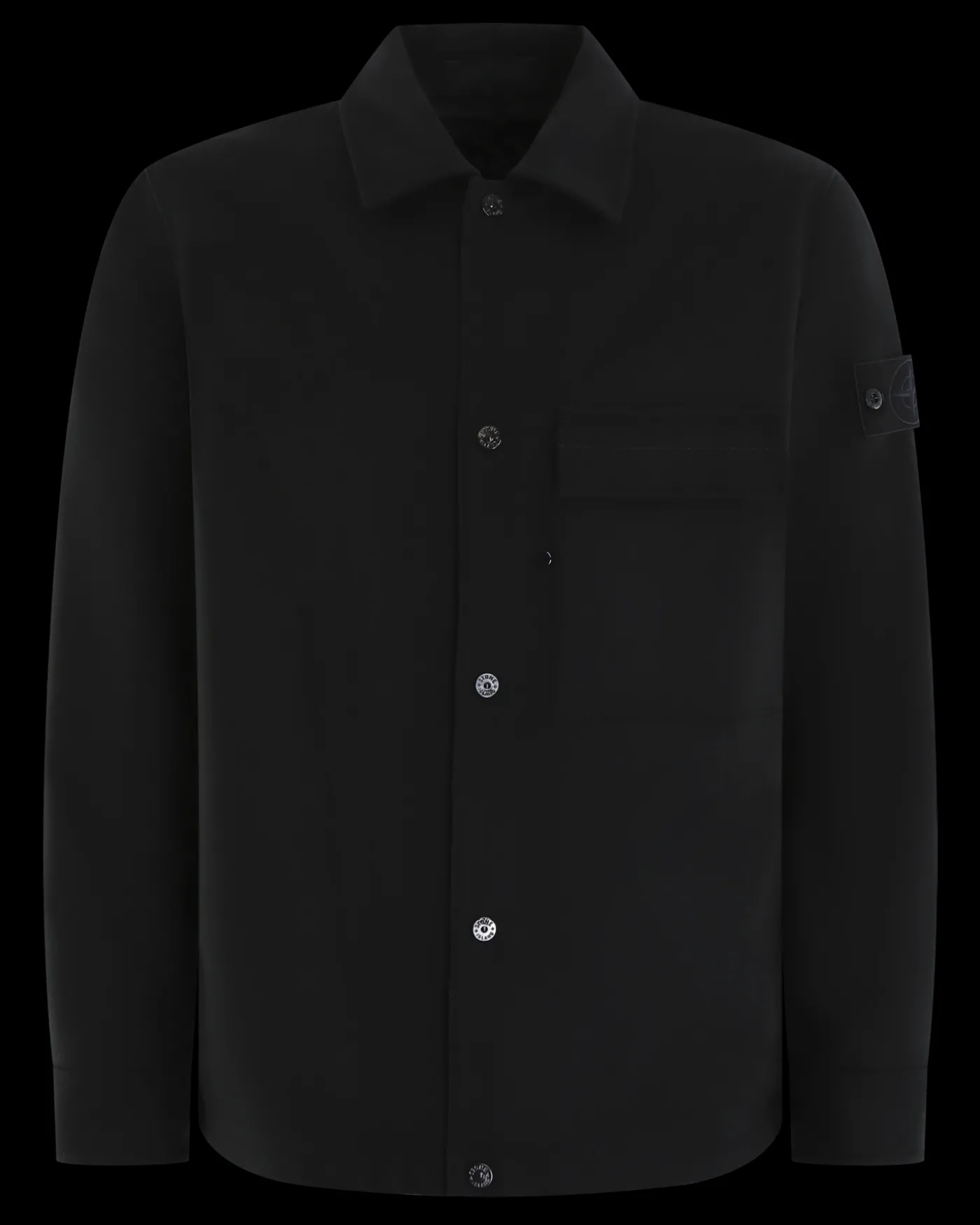 Heren BlackLogopatch Overshirt Zwart