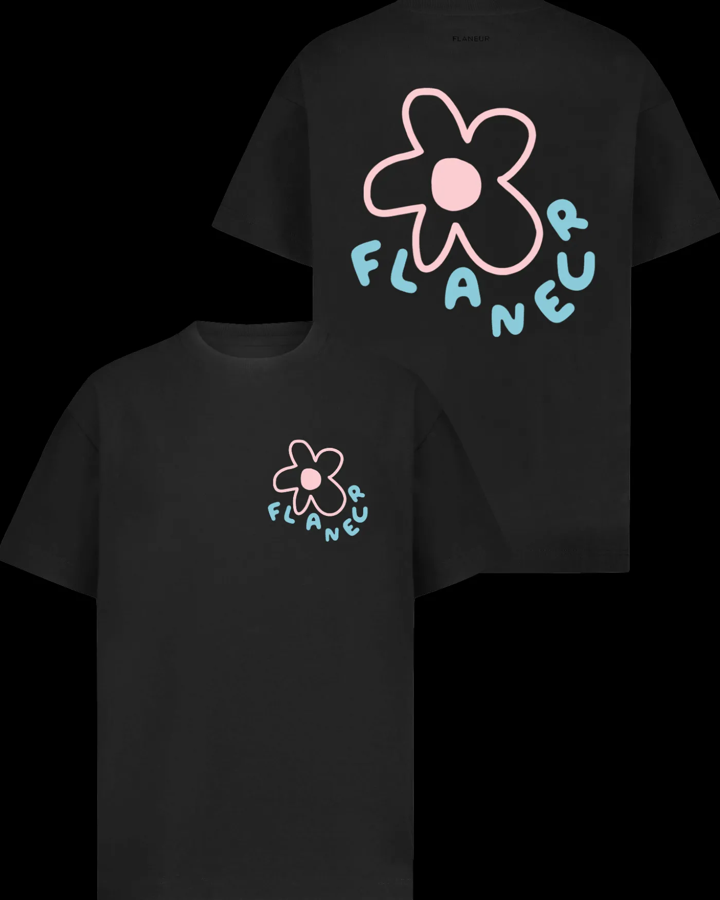 Heren Blossom T-Shirt Zwart/Roze