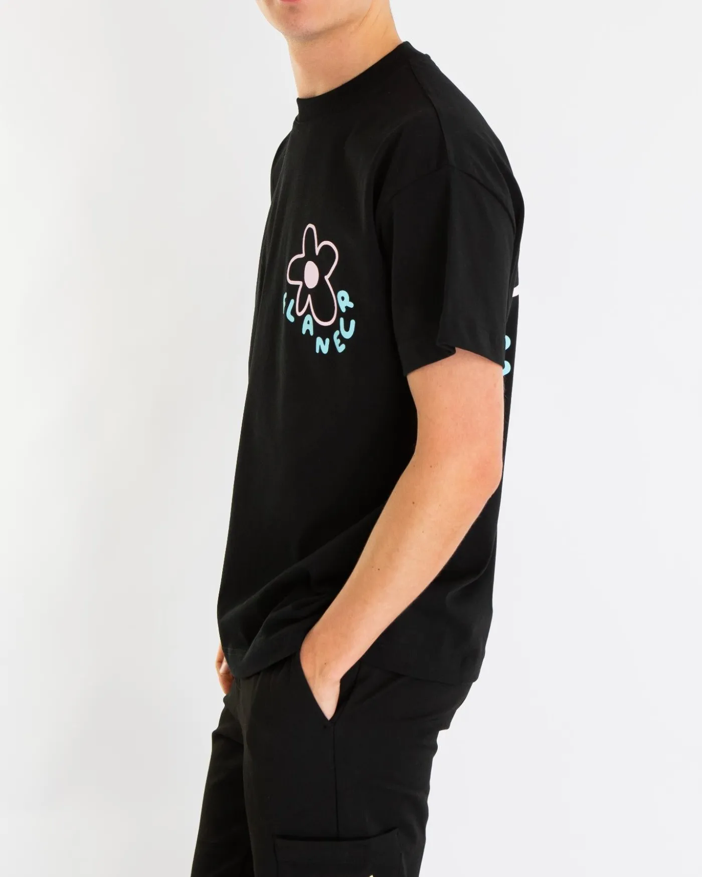 Heren Blossom T-Shirt Zwart/Roze