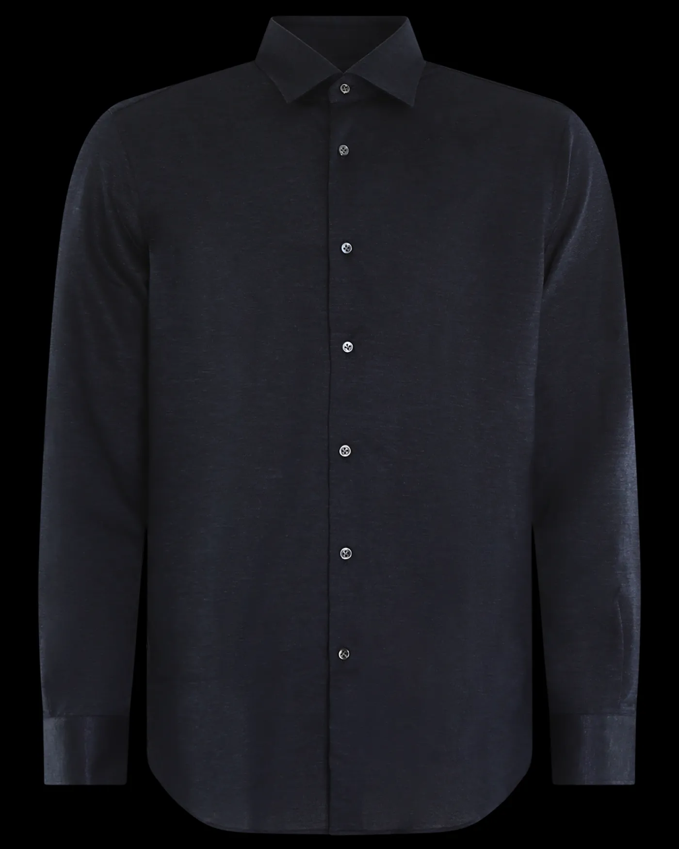Heren Buttoned Knitshirt Blauw