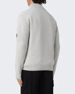 Heren Buttoned Sweater Wit