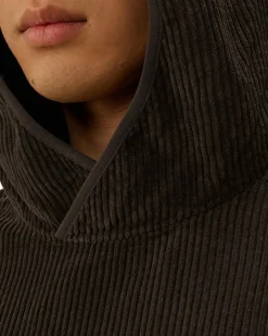 Heren Corduroy Zip Hooded Groen