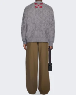 Heren 3D Stitch Sweater Grijs
