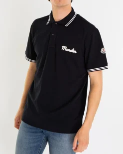 Heren Embroidered Logo Polo Blauw