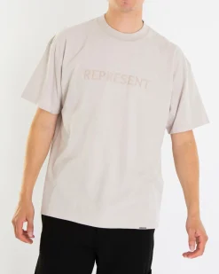 Heren Embroidered Serif TShirt Grijs