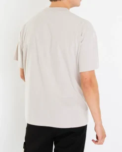 Heren Embroidered Serif TShirt Grijs