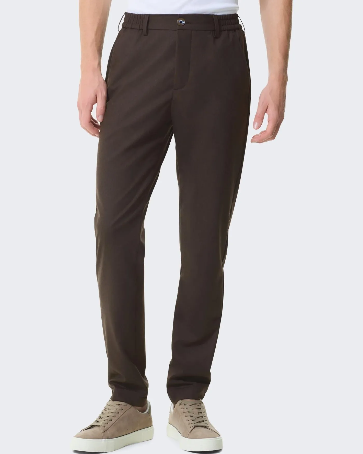 Heren Flannel Stretch Tapered Bruin