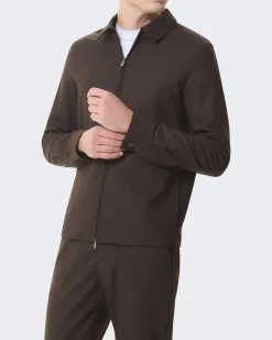Heren FlannelStretch Overshirt Bruin