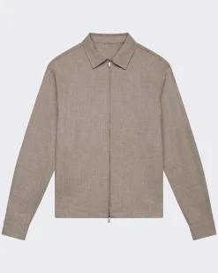 Heren FlannelStretch Overshirt Beige
