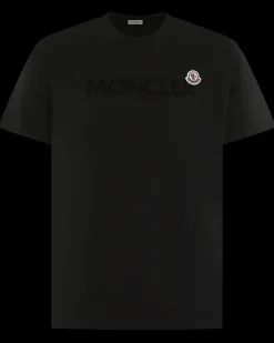Heren Flocked Logo T-Shirt Zwart