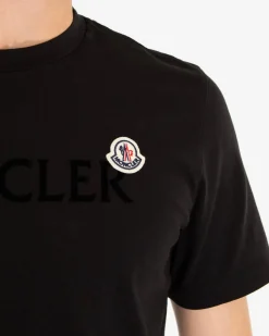 Heren Flocked Logo T-Shirt Zwart