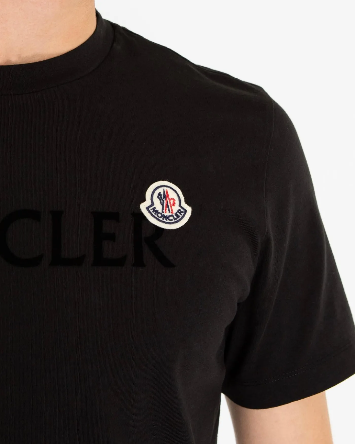 Heren Flocked Logo T-Shirt Zwart