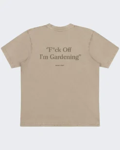 Heren Fuck Off T-shirt Beige
