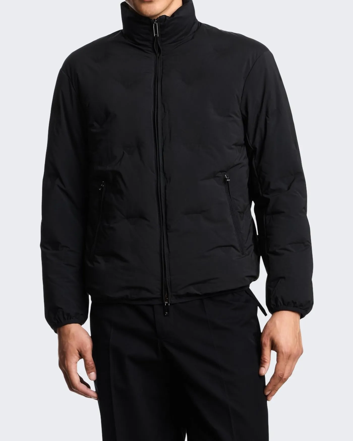 Heren Full Zip Down Jacket Zwart