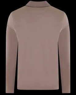 Heren Half Zip Polo Bruin