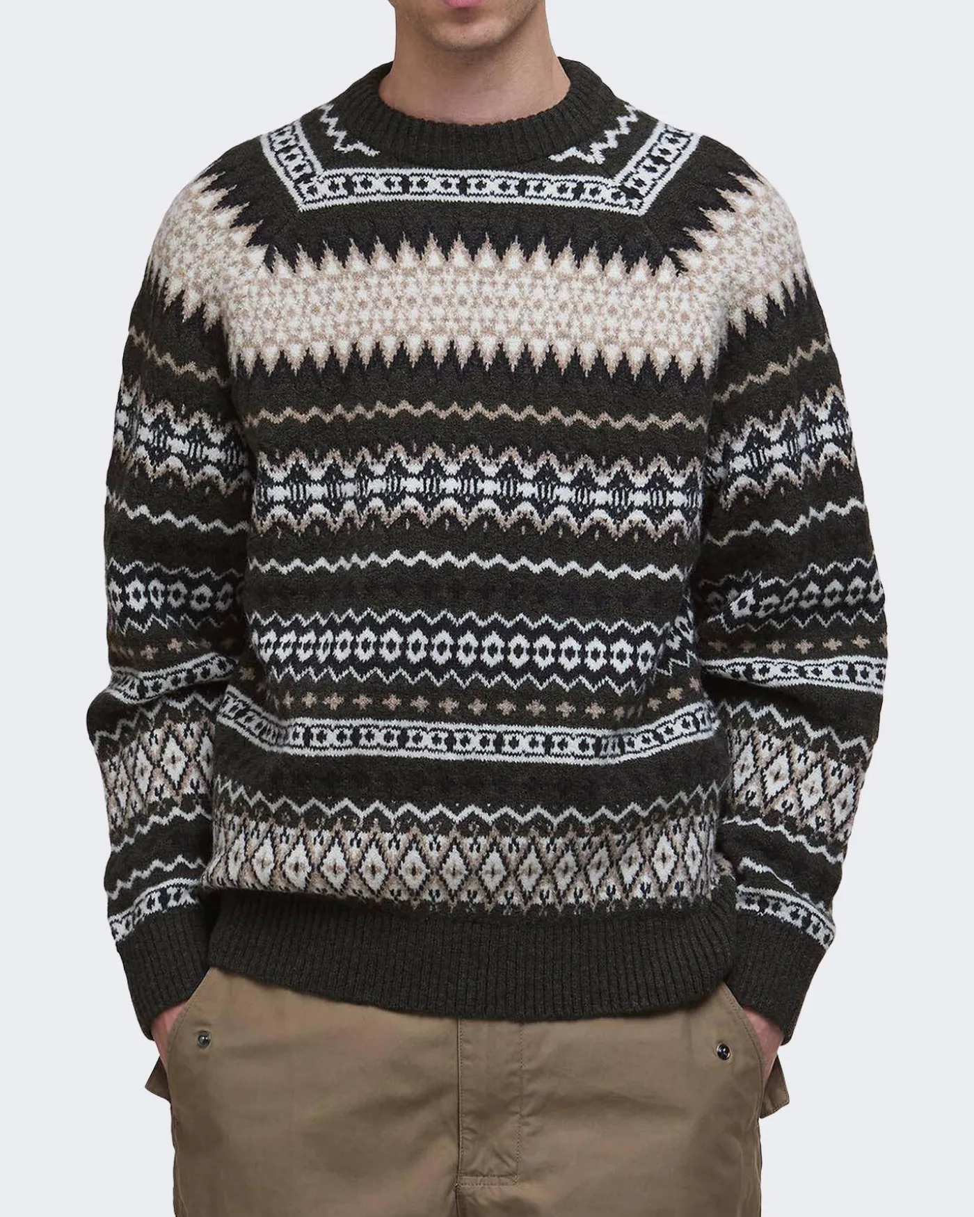 Heren Hase Fair Isle Sweater Groen
