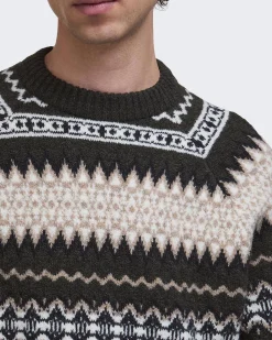 Heren Hase Fair Isle Sweater Groen