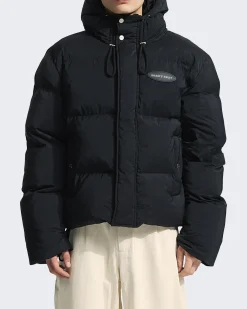 Heren Hooded Puffer Jacket Zwart