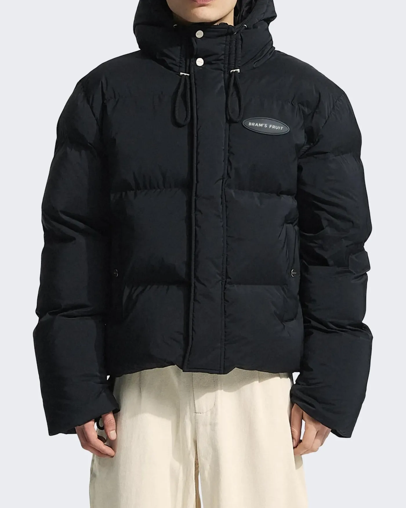 Heren Hooded Puffer Jacket Zwart