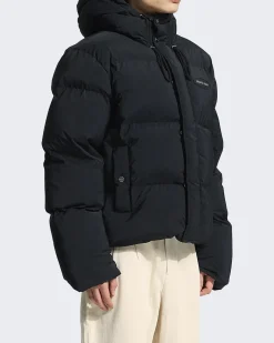 Heren Hooded Puffer Jacket Zwart
