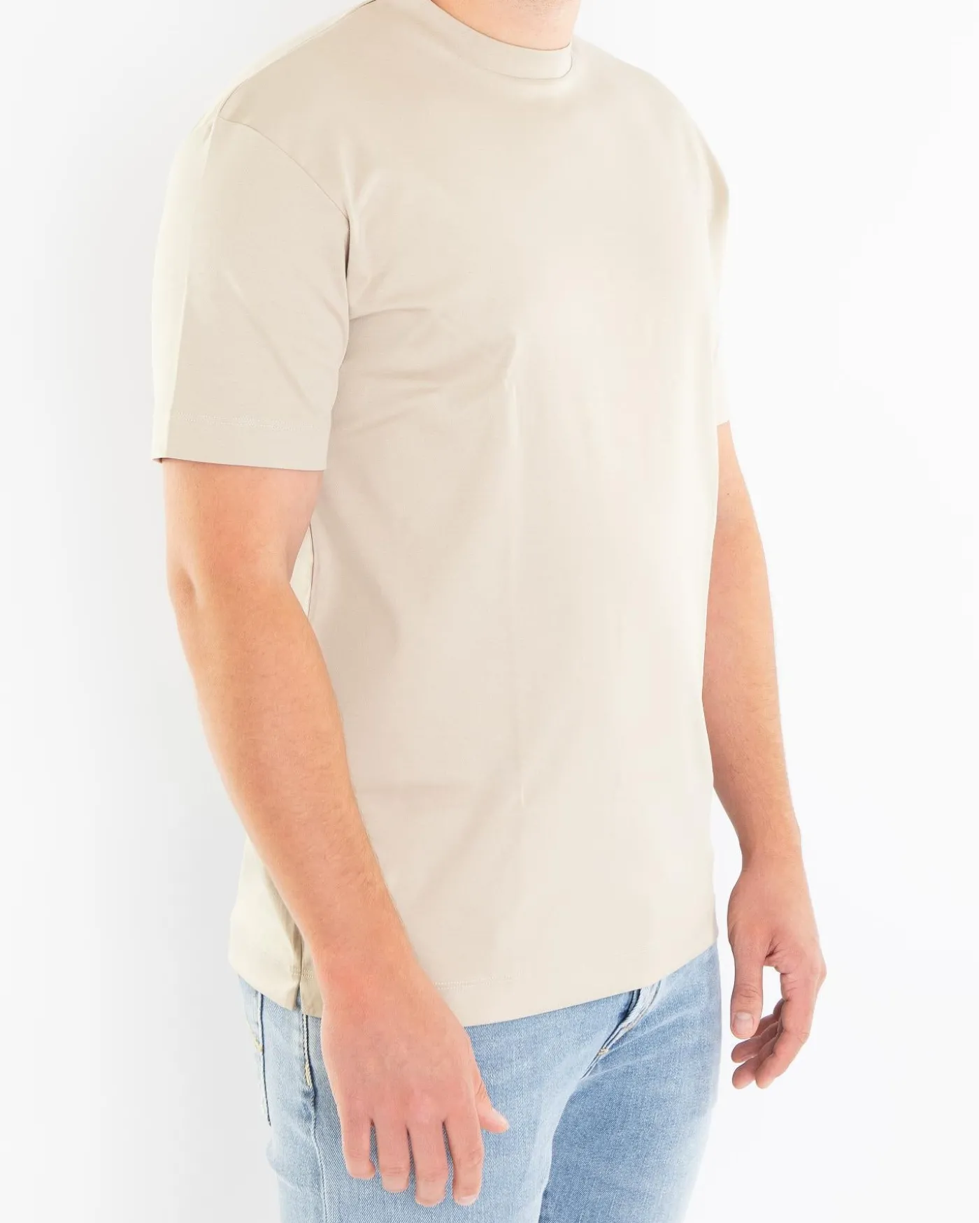 Heren Interlock Supima T-Shirt Beige