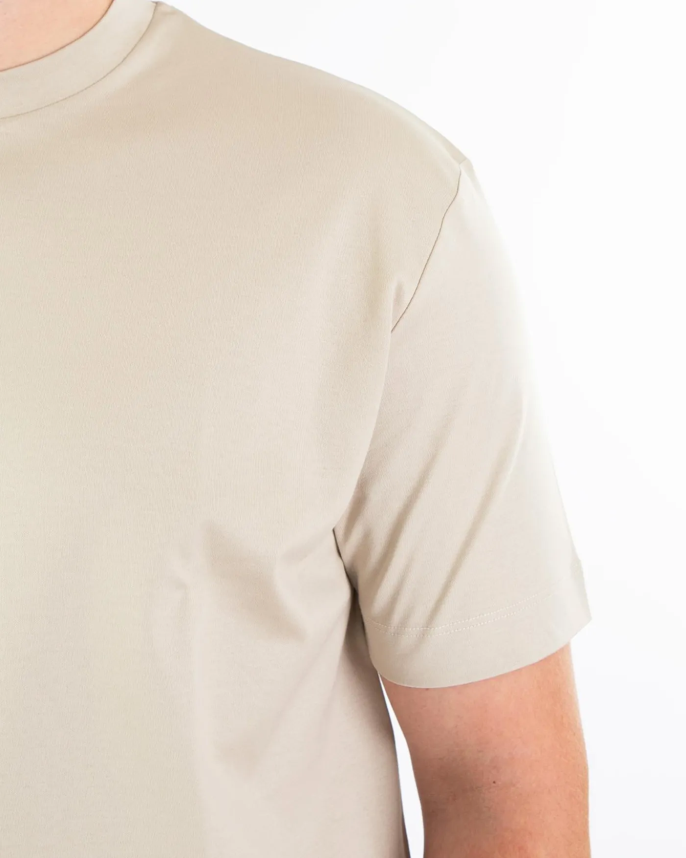 Heren Interlock Supima T-Shirt Beige